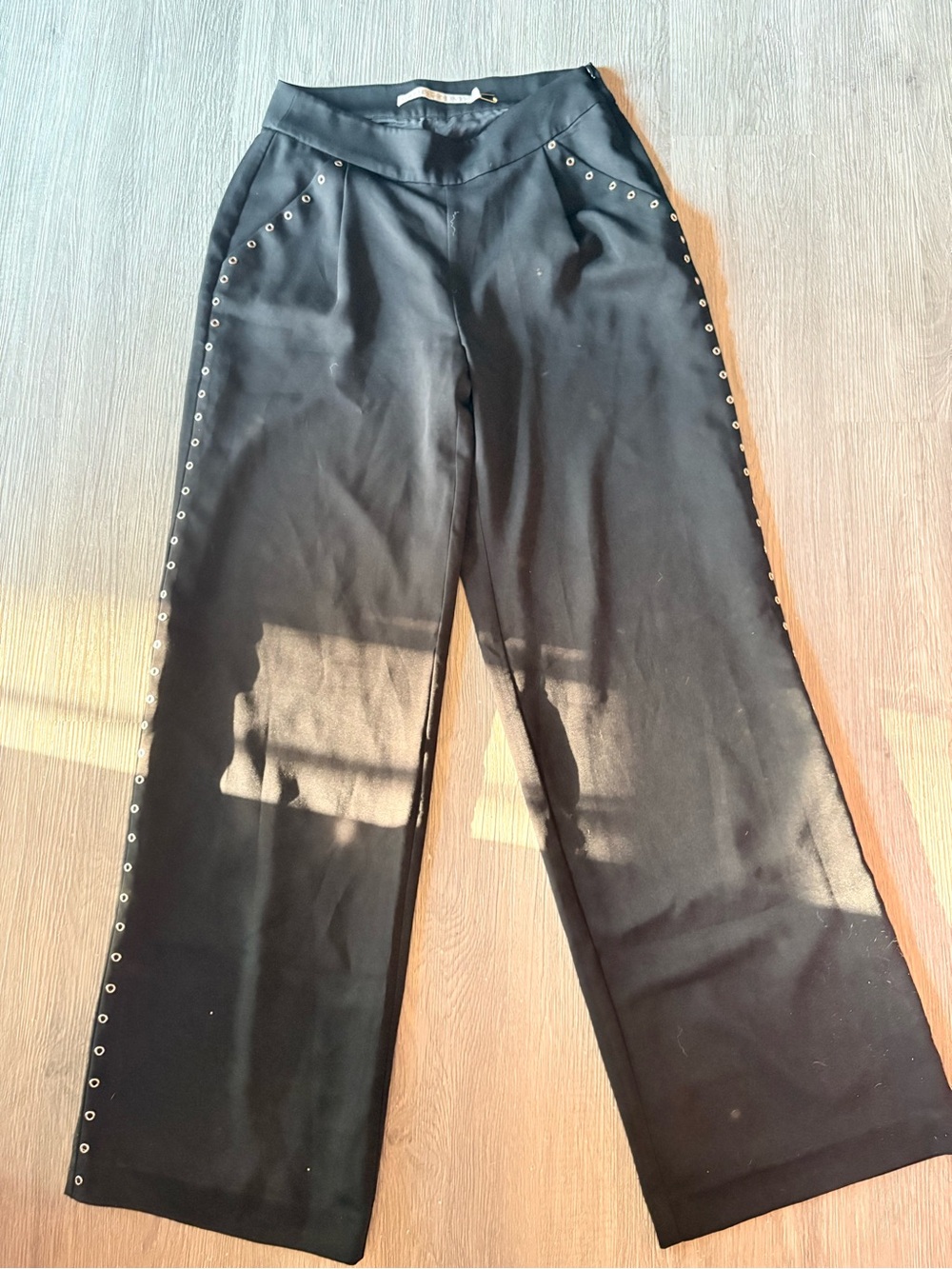 Women's Marie Oliver Black Carter Grommet Lined Pants - Wide Leg Sz 4